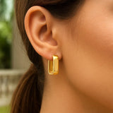 14 Yellow Gold Square Hoop Earrings thumbnail 5