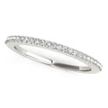 14K white gold ring with a row of round pave diamond stones