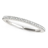 14k White Gold Pave Scallop Setting Diamond Wedding Band (1/8 cttw)