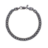 Sterling Silver Black Ruthenium Plated Oval Link Bracelet (5.60 mm) thumbnail 3