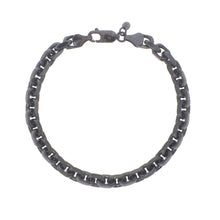 Sterling Silver Black Ruthenium Plated Oval Link Bracelet (5.60 mm)