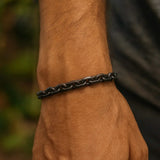 Sterling Silver Black Ruthenium Plated Oval Link Bracelet (5.60 mm) thumbnail 6