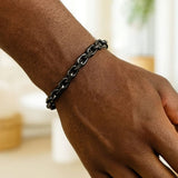 Sterling Silver Black Ruthenium Plated Oval Link Bracelet (5.60 mm) thumbnail 7