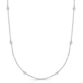 14K white gold Diamonds by the Yard necklace with round diamond stations