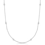 14K white gold Diamonds by the Yard necklace with round diamond stations thumbnail 1