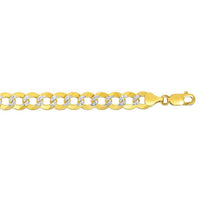 14k Two Tone Gold Pave Curb Chain (8.30 mm)