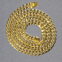 14k Yellow Gold Semi Solid Miami Cuban Chain (7.20 mm)