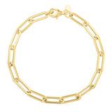 Long Domed Paperclip Bracelet in 14K Yellow Gold (4.80 mm) thumbnail 2