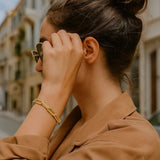 Long Domed Paperclip Bracelet in 14K Yellow Gold (4.80 mm) thumbnail 3