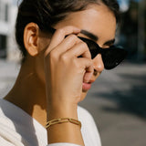 Long Domed Paperclip Bracelet in 14K Yellow Gold (4.80 mm) thumbnail 4