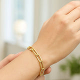 Long Domed Paperclip Bracelet in 14K Yellow Gold (4.80 mm) thumbnail 5