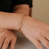 Long Domed Paperclip Bracelet in 14K Yellow Gold (4.80 mm) thumbnail 6