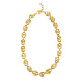 14K yellow gold puffed mariner link 12mm chain necklace
