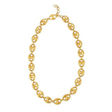 14K yellow gold puffed mariner link 12mm chain necklace thumbnail 1