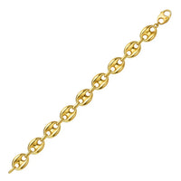 Puffed Mariner Link 12mm Necklace in 14K Yellow Gold