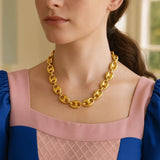 Puffed Mariner Link 12mm Necklace in 14K Yellow Gold thumbnail 5