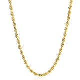 10K Yellow Gold Hollow Diamond Cut Rope Chain (4.0 mm) thumbnail 2
