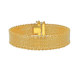 Diamond Cut Mesh Cleopatra Bracelet in 14K Yellow Gold thumbnail 2