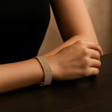 Diamond Cut Mesh Cleopatra Bracelet in 14K Yellow Gold thumbnail 3