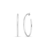 Sterling Silver Round Tube C Hoop Earrings thumbnail 2