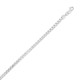 Sterling Silver Rhodium Plated Rockstar Cut Round Box Chain (3.90 mm) thumbnail 1