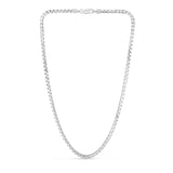 Sterling Silver Rhodium Plated Rockstar Cut Round Box Chain (3.90 mm) thumbnail 2
