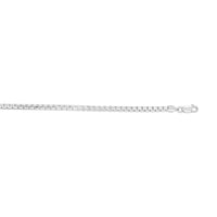 Sterling Silver Rhodium Plated Rockstar Cut Round Box Chain (3.90 mm)