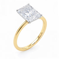 5 Carat Radiant Lab Grown IGI G/VS1 Diamond Solitaire Ring in 14K Yellow Gold