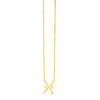 14K Yellow Gold Pisces Necklace