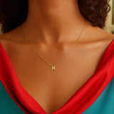 14K Yellow Gold Pisces Necklace thumbnail 4
