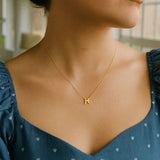 14K Yellow Gold Pisces Necklace thumbnail 5