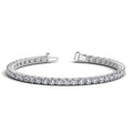 14K white gold tennis bracelet with round lab grown diamond stones