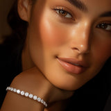 Lab Grown Round Diamond Tennis Bracelet in 14k White Gold (10 cctw F/G  VS2/SI1) thumbnail 4