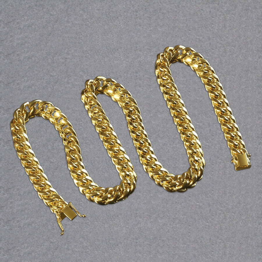 10k Yellow Gold Semi Solid Miami Cuban Chain (9.10 mm)