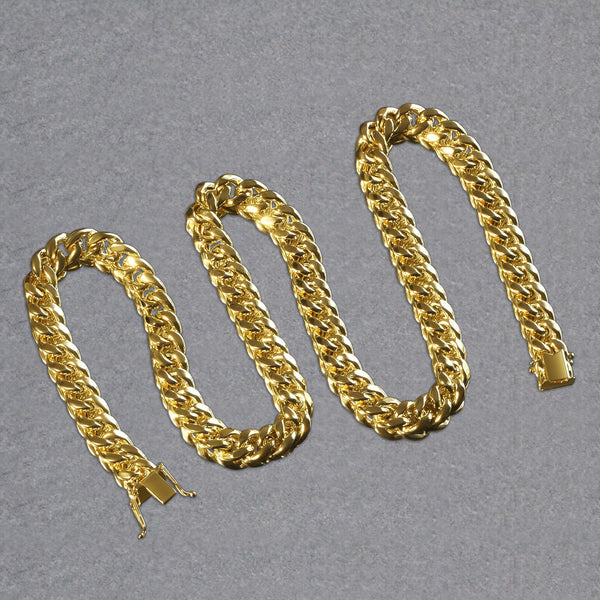 10k Yellow Gold Semi Solid Miami Cuban Chain (9.10 mm)