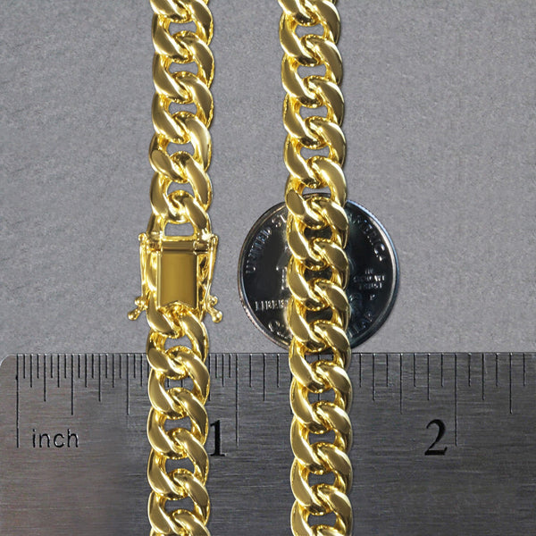 10k Yellow Gold Semi Solid Miami Cuban Chain (9.10 mm)