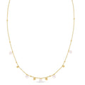 14K yellow gold necklace with pear pearls and scattered gold beads