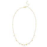 14K Yellow Gold Pearl and Scattered Bead Necklace thumbnail 2