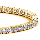 Lab Grown Round Diamond Tennis Bracelet in 14k Yellow Gold (7 cctw F/G  VS2/SI1) thumbnail 2