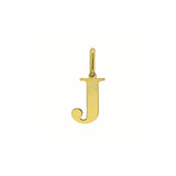 14K yellow gold initial J charm pendant with polished letter design thumbnail 1