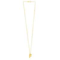 14K Yellow Gold Helium Initial F Pendant