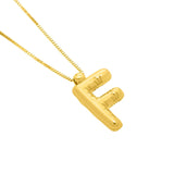 14K Yellow Gold Helium Initial F Pendant thumbnail 3