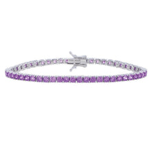 Sterling Silver Purple CZ Tennis Bracelet (3.30 mm)