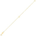 14K yellow gold mini initial U bracelet on a fine cable chain