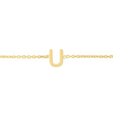 14K Yellow Gold Mini Initial U Bracelet thumbnail 3