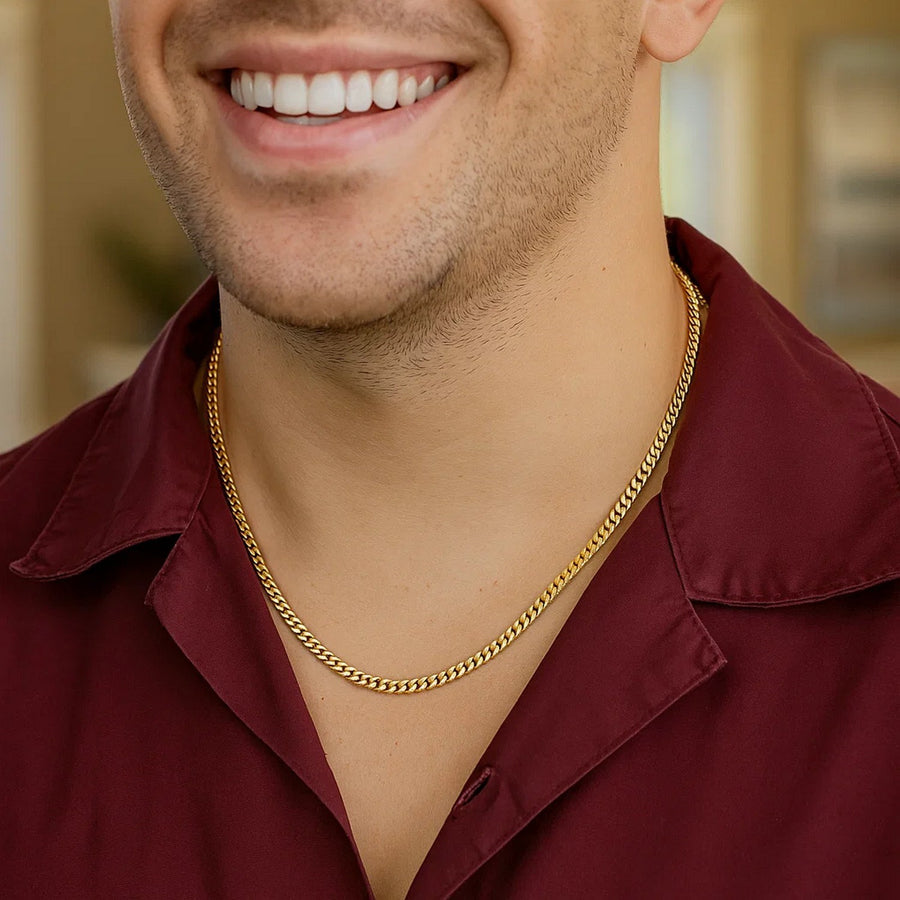14k Yellow Gold Classic Solid Miami Cuban Chain (3.20 mm)