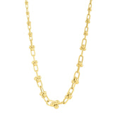 14K yellow gold graduated Jax link necklace with tapered polished links thumbnail 1