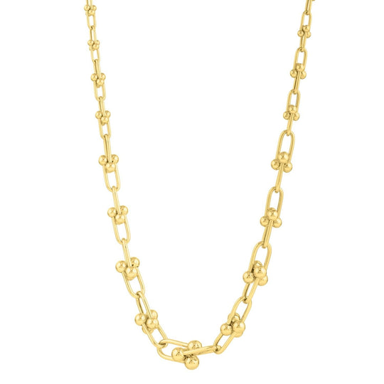 14K yellow gold graduated Jax link necklace with tapered polished links