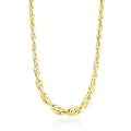 14K yellow gold Singapore chain necklace with diamond-cut faceted links