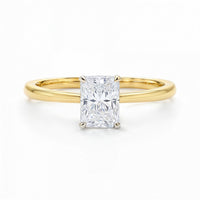 1 Carat Radiant Lab Grown IGI G/VS1 Diamond Solitaire Ring in 14K Yellow Gold